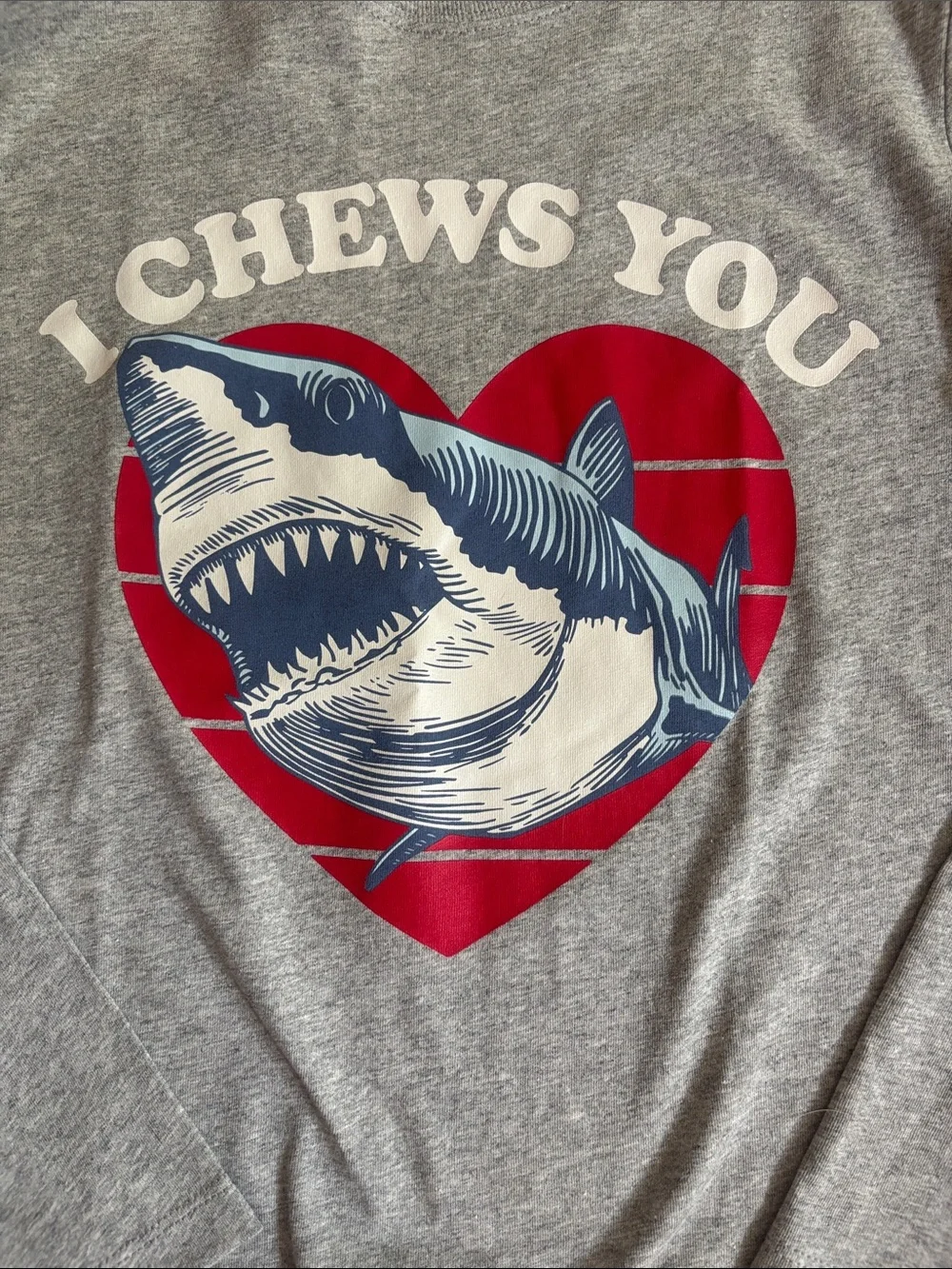 🆕 🦈 ❤️Children's Gray Long-Sleeve Shark Graphic Tee